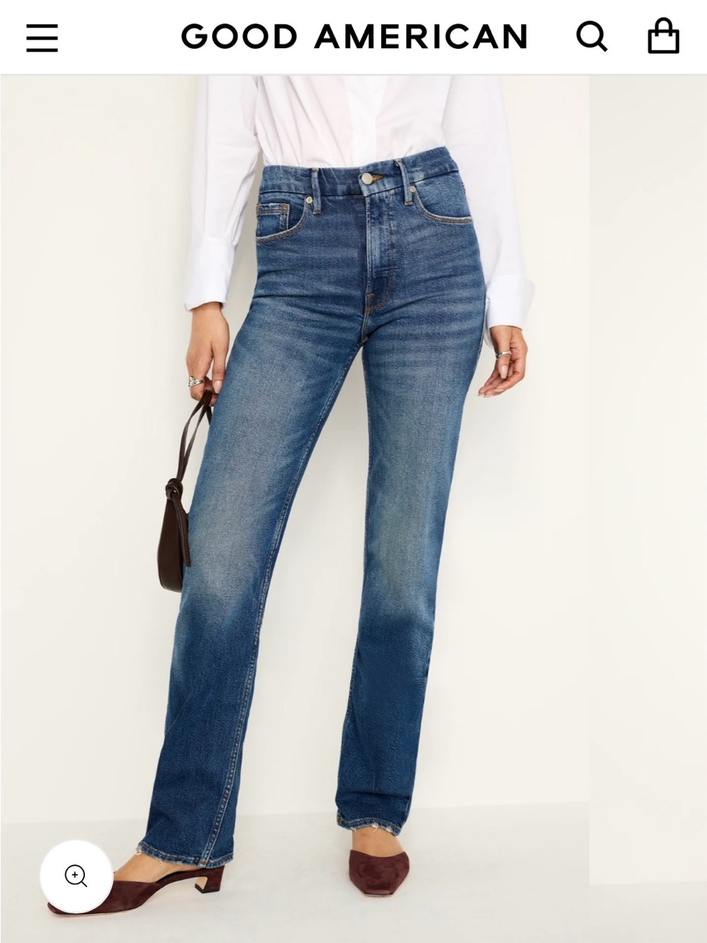 Good American Straight Leg Jeans in Medium Blue Wash